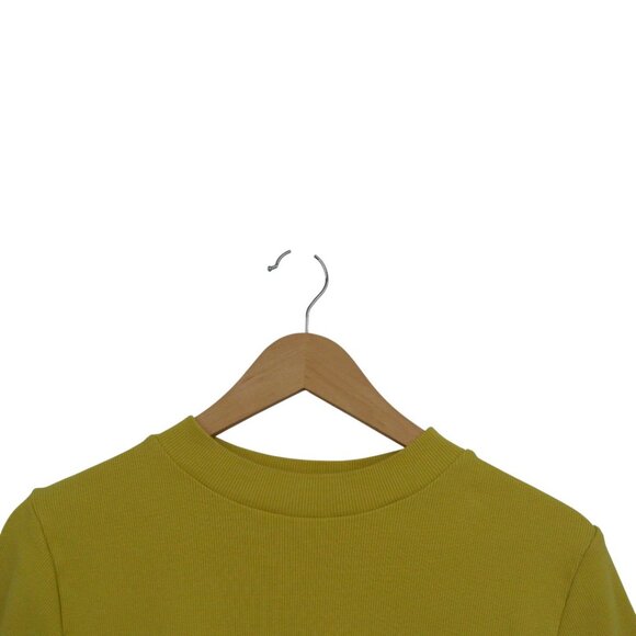 Maeve by Anthropologie Ribbed Textured Short Sleeve Tee Yellow Women’s Size L - Picture 2 of 6